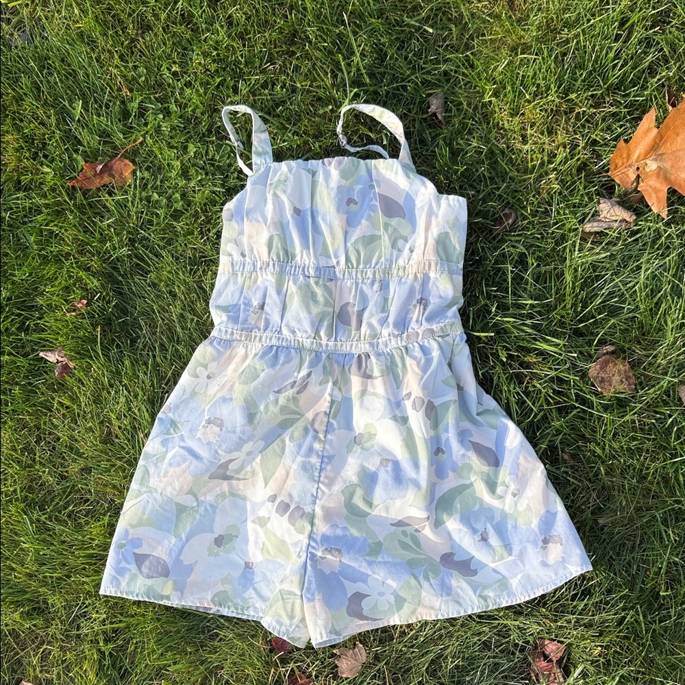 Abercrombie Kids Floral Romper in Blue and Green